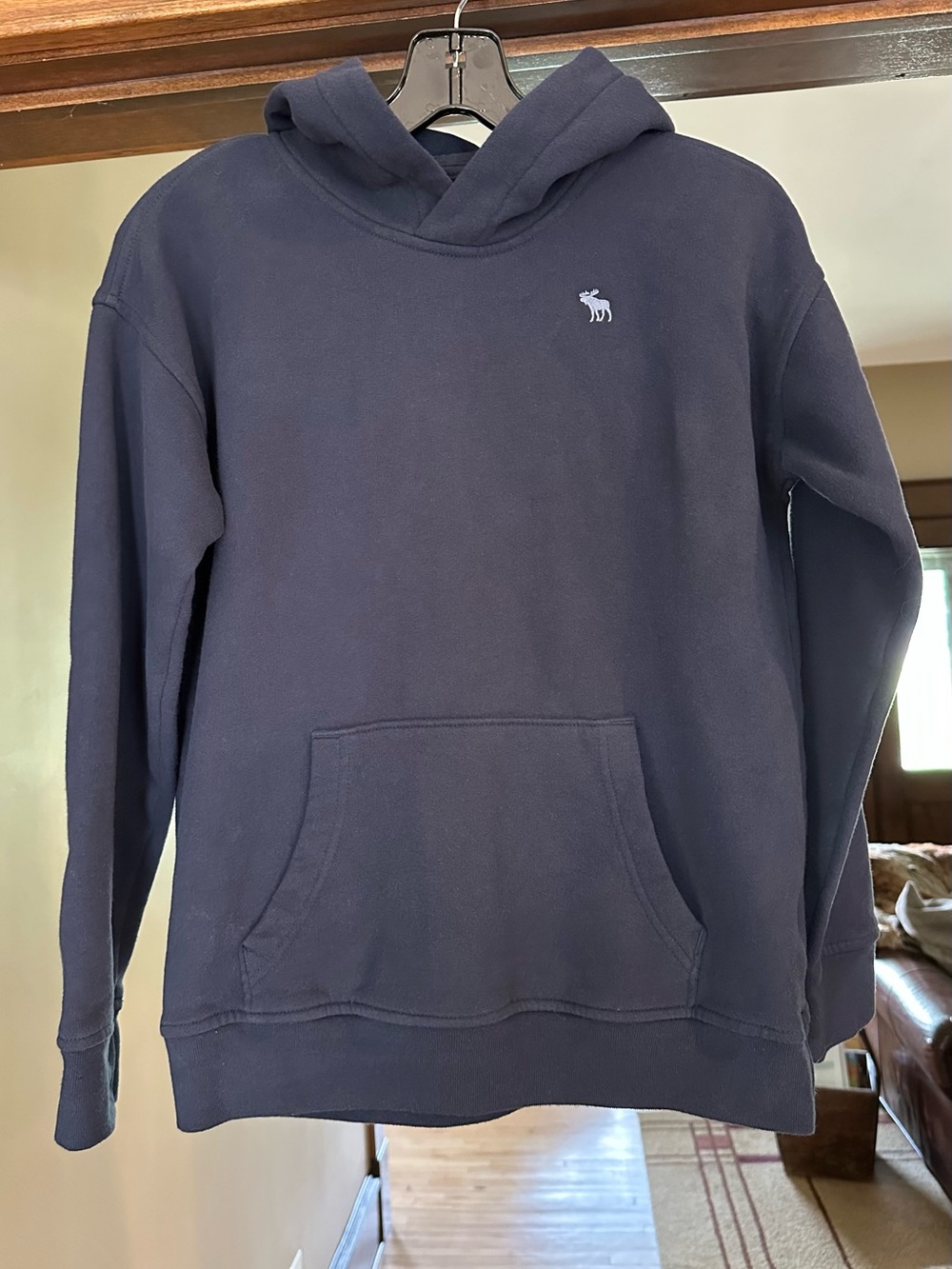 abercrombie kids Navy Blue Hoodie with Small Moose Logo